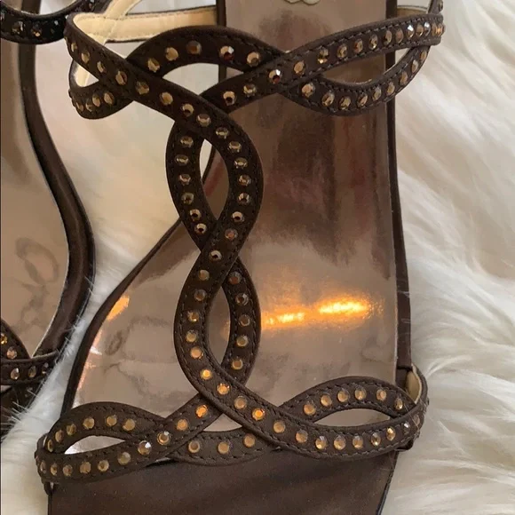 BP women’s bronze beaded brown heels - Picture 4 of 6